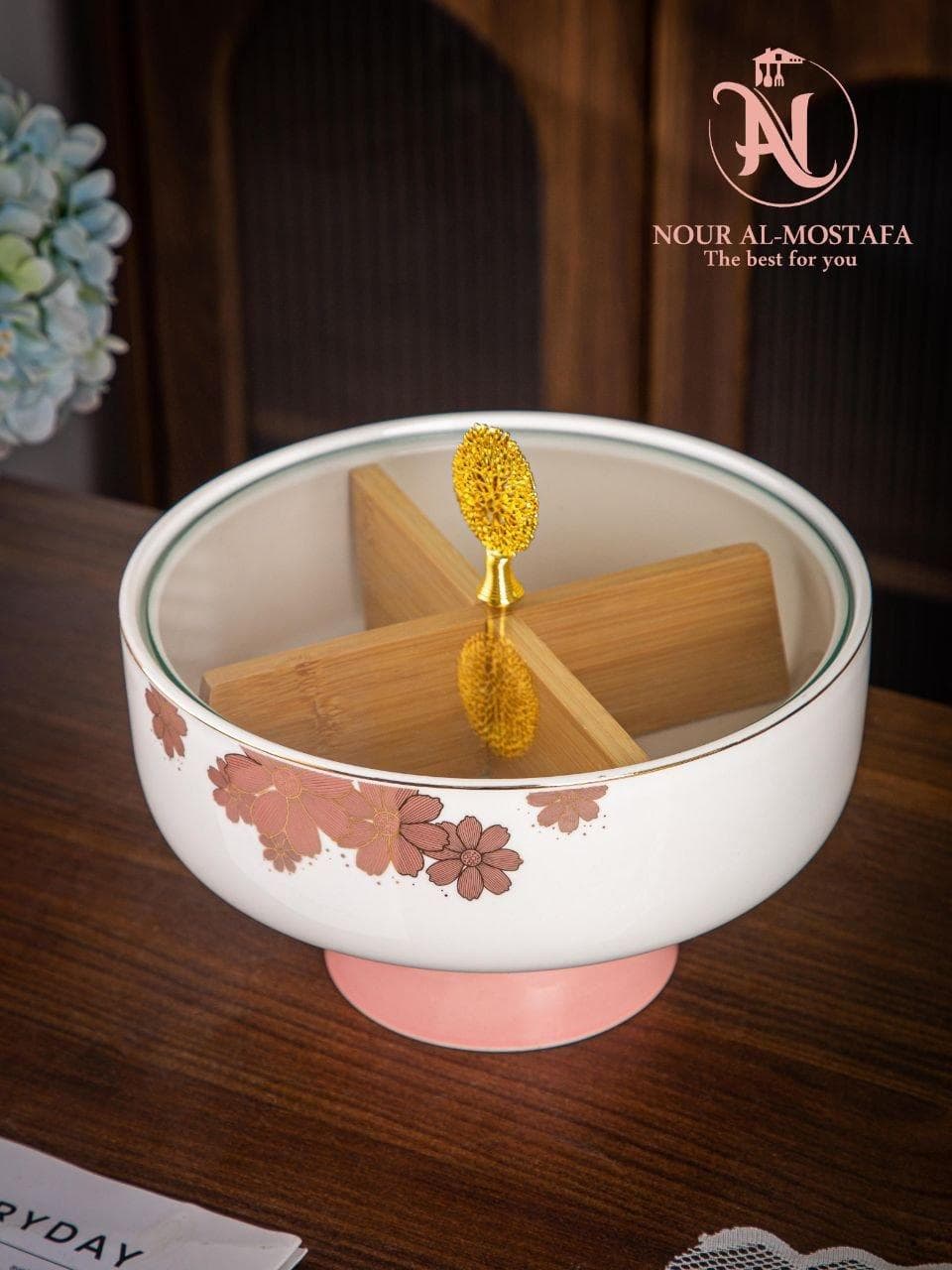Snack Divided Tray Set – Cream & Pink